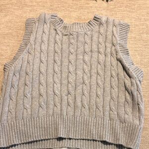 Forever 21 Gray Cable Knit Sweater Vest